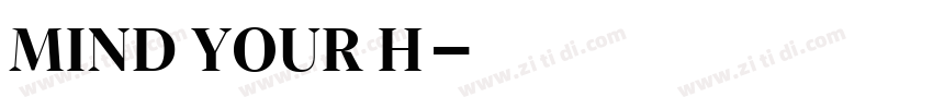 MIND YOUR H字体转换
